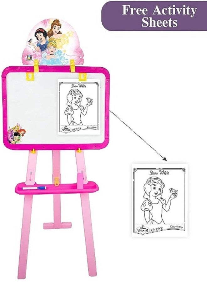 LONGMIRE Magnetic Writing Activity Board for Kids with Stand White Board Black Board for Boys Girls Board for Home Kids School with Plastic Frame Made in India (5 in 1 Easel Board) - Image 4